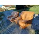 Paire de Fauteuils Vintage en Skai Marron Clair