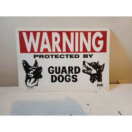 Panneau Plastic Dur Warning Guard Dogs