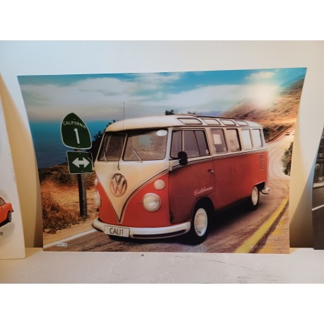 3 Pubs Plastifiées Voiture , Combi Wolsvagen et VW