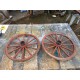 Paire de Roues Anciennes en Bois et Gomme