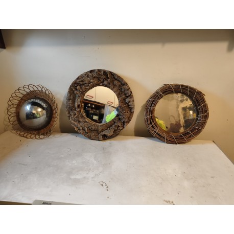 3 Miroirs Vintage des Années 70