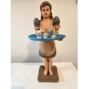 Statue Serveuse Bar Résine Vintage