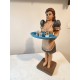 Statue Serveuse Bar Résine Vintage