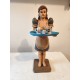 Statue Serveuse Bar Résine Vintage