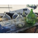 Lot de 5 Dames Jeannes en Verre ancien