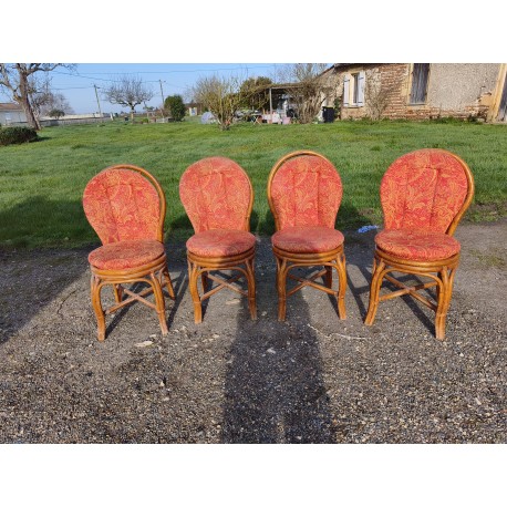 Paire de Chaises en Rotin Vintage