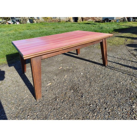 Table de Cuisine des Années 60 en Chéne avec Rallonges Intégrées