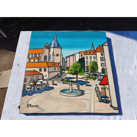 Huile sur Toile d'H.Rivoire " Bergerac "