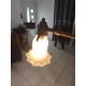 Lampe sur Pied Laiton et Tulipe Verre