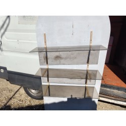 3 étagères en Verre Fumé