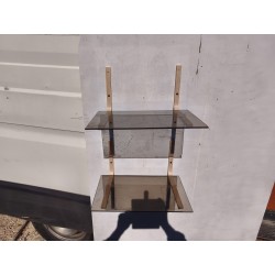 Paire d' étagères en Verre Fumé