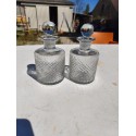 Paire de Flacons en Verre Soufflé