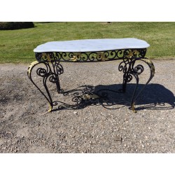 Table de Boucher 19 éme Fonte de Fer Forgé et Torsadé