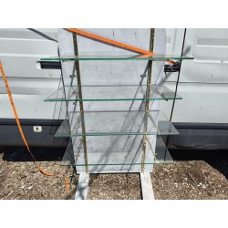 étagéres de Magasin 1900 en Bronze 5 Plateaux Verre Trempé