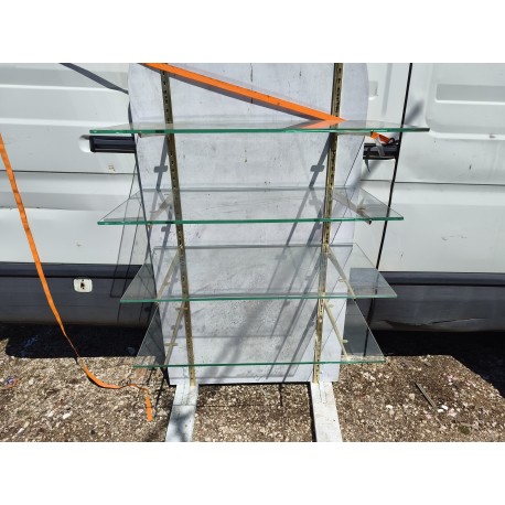 étagéres de Magasin 1900 en Bronze 5 Plateaux Verre Trempé