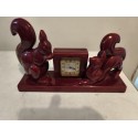 Horloge en Faience " écureuils "