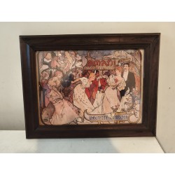 Affiche repro MUCHA encadrement bois sous verre