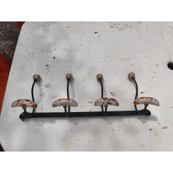 Porte Manteaux Fer , Faience et Laiton