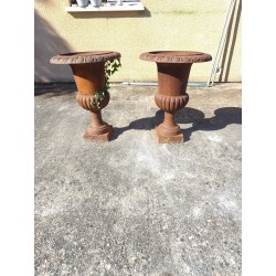 Paire de Vases en Fonte 19 éme Médicis