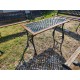 Salon de Jardin , Table , 3 Bancs + 2 Fauteuils Fonte et Bois