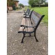Salon de Jardin , Table , 3 Bancs + 2 Fauteuils Fonte et Bois