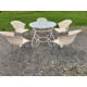 Salon de Jardin Fer Forgé Table + 5 Fauteuils