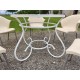 Salon de Jardin Fer Forgé Table + 5 Fauteuils