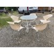 Salon de Jardin Fer Forgé Table + 5 Fauteuils