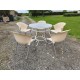 Salon de Jardin Fer Forgé Table + 5 Fauteuils