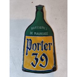 Plaque émaillée Porter 39 Brasserie de Maubeuge