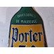 Plaque émaillée Porter 39 Brasserie de Maubeuge