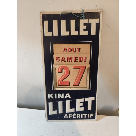 Calendrier Publicitaire Lilet Cartonné