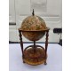 Bar globe terrestre vintage mappe monde en bois avec roulettes