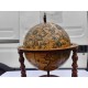 Bar globe terrestre vintage mappe monde en bois avec roulettes