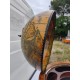 Bar globe terrestre vintage mappe monde en bois avec roulettes