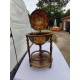 Bar globe terrestre vintage mappe monde en bois avec roulettes
