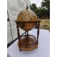 Bar globe terrestre vintage mappe monde en bois avec roulettes