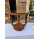 Table Art déco Noyer Plateau Miroir