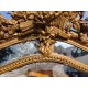 Grand Miroir Pare close 19 ème Bois et Stuk doré