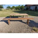 Table Industrielle ou de Collectivité avec Bancs