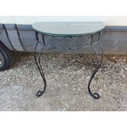 Selette Fer Forgé Plateau Verre 
