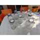 8 Flacons d' Apothicaire , Pharmacie Verre , Opaline et étain