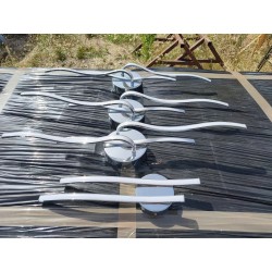 Suspensions Vintage chrome et Plastic Blanc