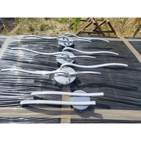 Suspensions Vintage chrome et Plastic Blanc