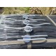 Suspensions Vintage chrome et Plastic Blanc