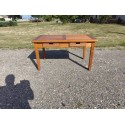 Table Vintage en Pin et Osier