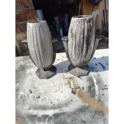 Paire de Vases en Fonte émaillées Art déco