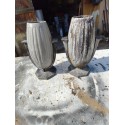 Paire de Vases en Fonte émaillées Art déco