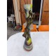 Vase en Pate de Verre et Bronze de F.Silviy