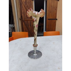 Vase Soliflore en Pate de Verre et étain de G.Lasserre
